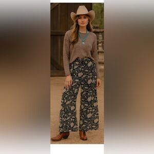 Ralph Lauren Denim & Supply 100% Cotton wide leg faux wrap printed pants medium